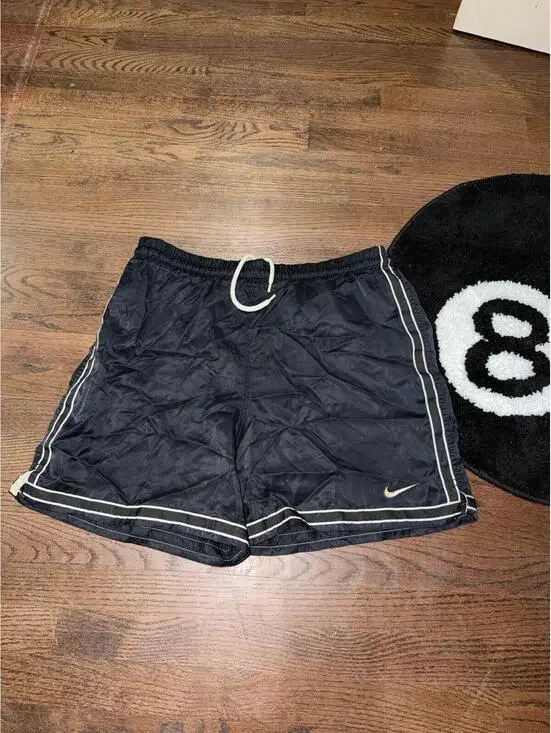 Nike Satin Dazzle Volley Shorts Grey Tag Mens LG Vintage Y2K 90s Lined - Picture 1 of 6